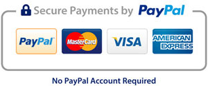 PayPal Credit - Secure Payments by PayPal inc Mastercard, Visa and American Express - No PayPal Account Required