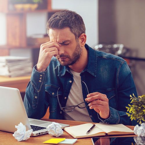 Man suffering from hypersomnia